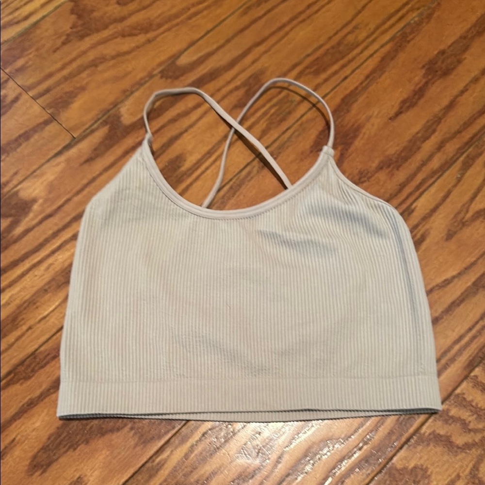 Colsie Ribbed Cream Bralette